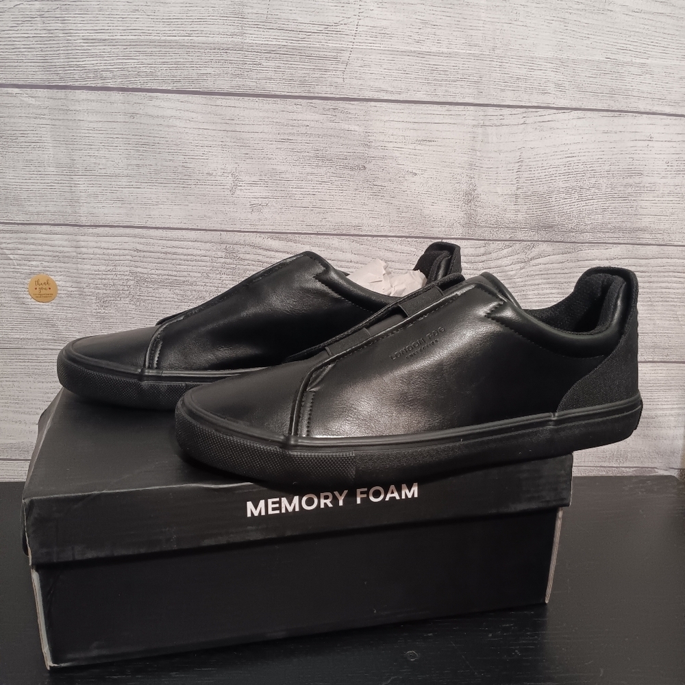 London Fog‎ Men’s Black Slip-On Sneakers Francis Collection Size 13M Memory Foam